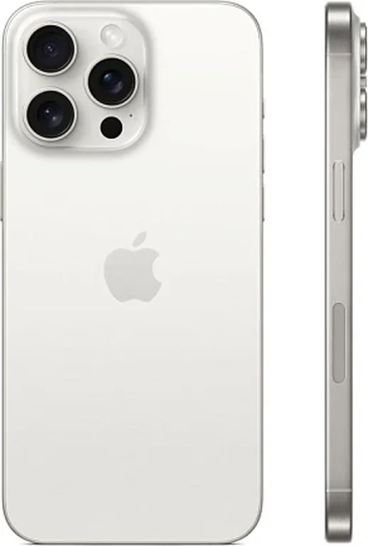 Смартфон Apple iPhone 15 Pro 128GB nanoSim+eSim (Титановый белый, 128 ГБ, 8 ГБ)