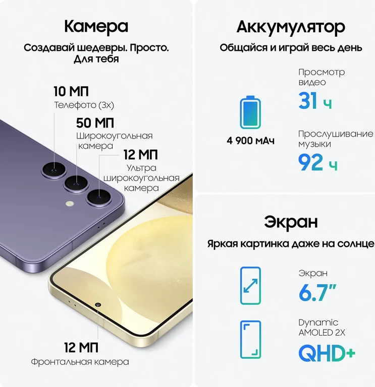 Смартфон Samsung Galaxy S24 Plus 12/256Gb (SM-S926BZKDCAU) Onyx
