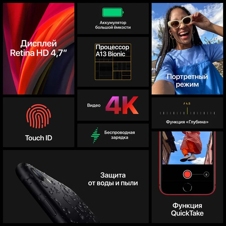 Смартфон Apple iPhone SE 2022 64Gb Красный