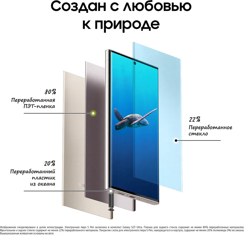 Смартфон Samsung Galaxy S23 Ultra (12/256Gb, Бежевый)
